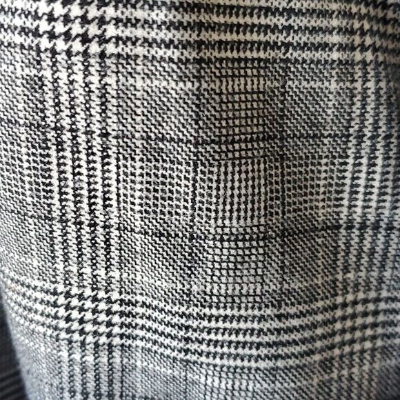 H&M GLEN PLAID KNIT PANTS HIGH PAPER BAG WAIST BLACK WHITE ACADEMIA PREPPY SZ 8 - Picture 5 of 9